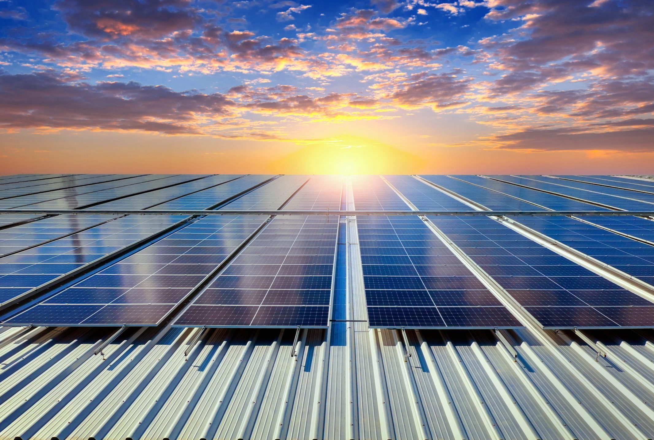 Solar panels on the roof. (Solar cell)
